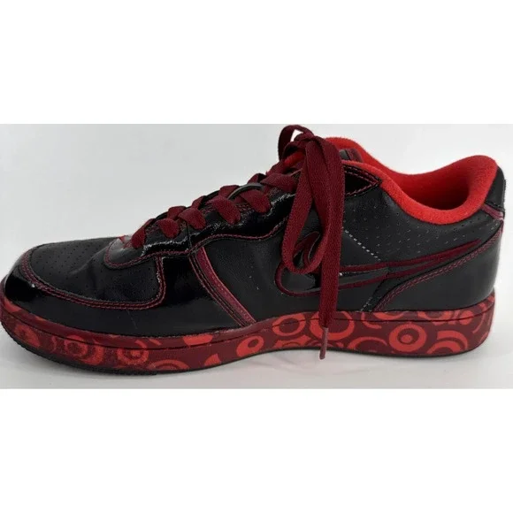 Nike Air Force 1 Low Men's 8.5 Black Red Swirl Midsole 2007 Y2K Retro